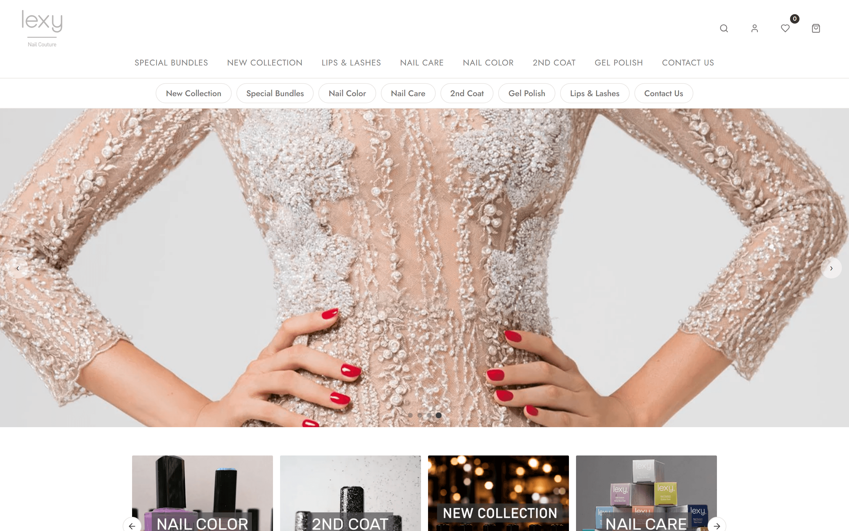 Lexy Cosmetics storefront home page