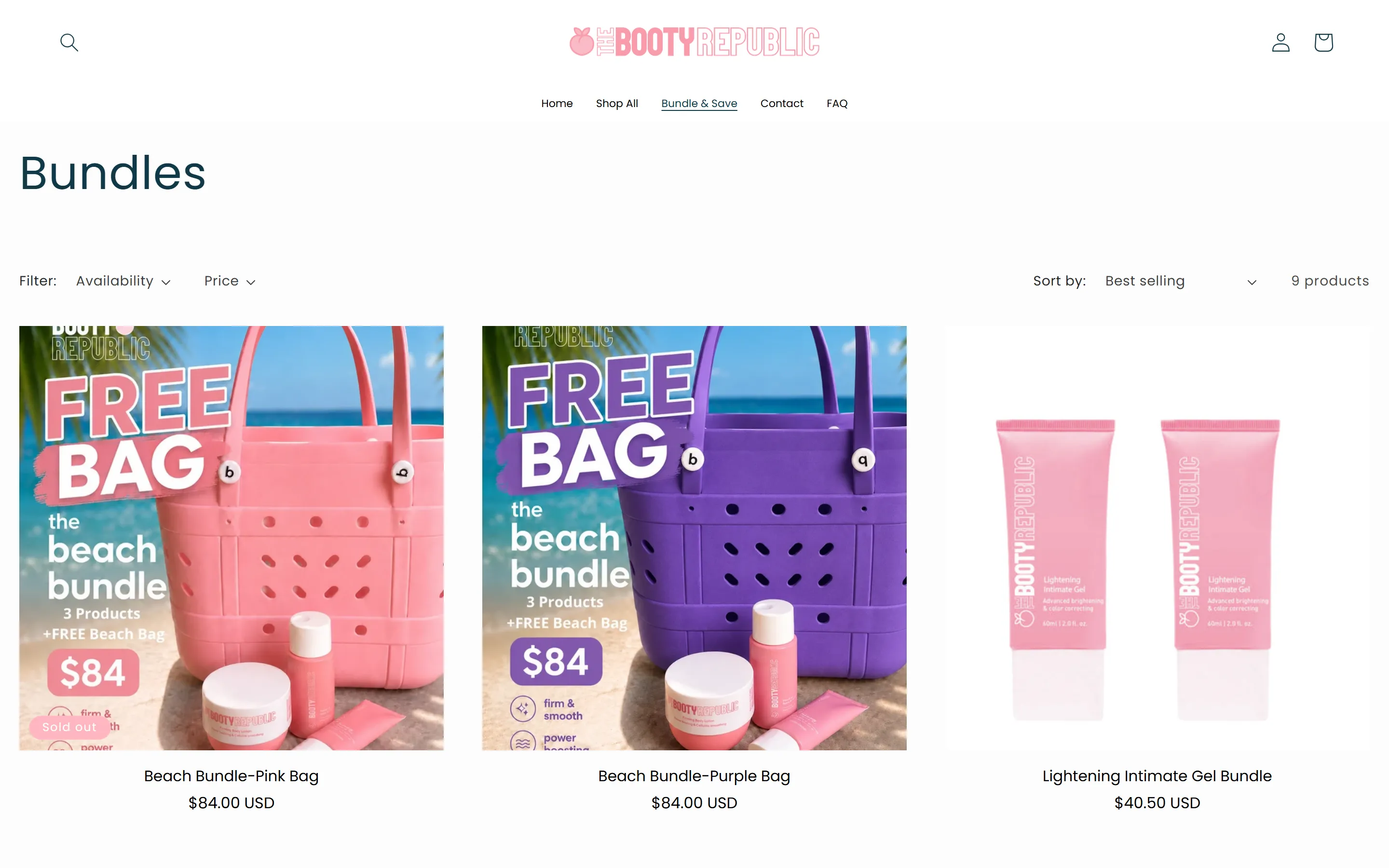 The Booty Republic bundle offers page