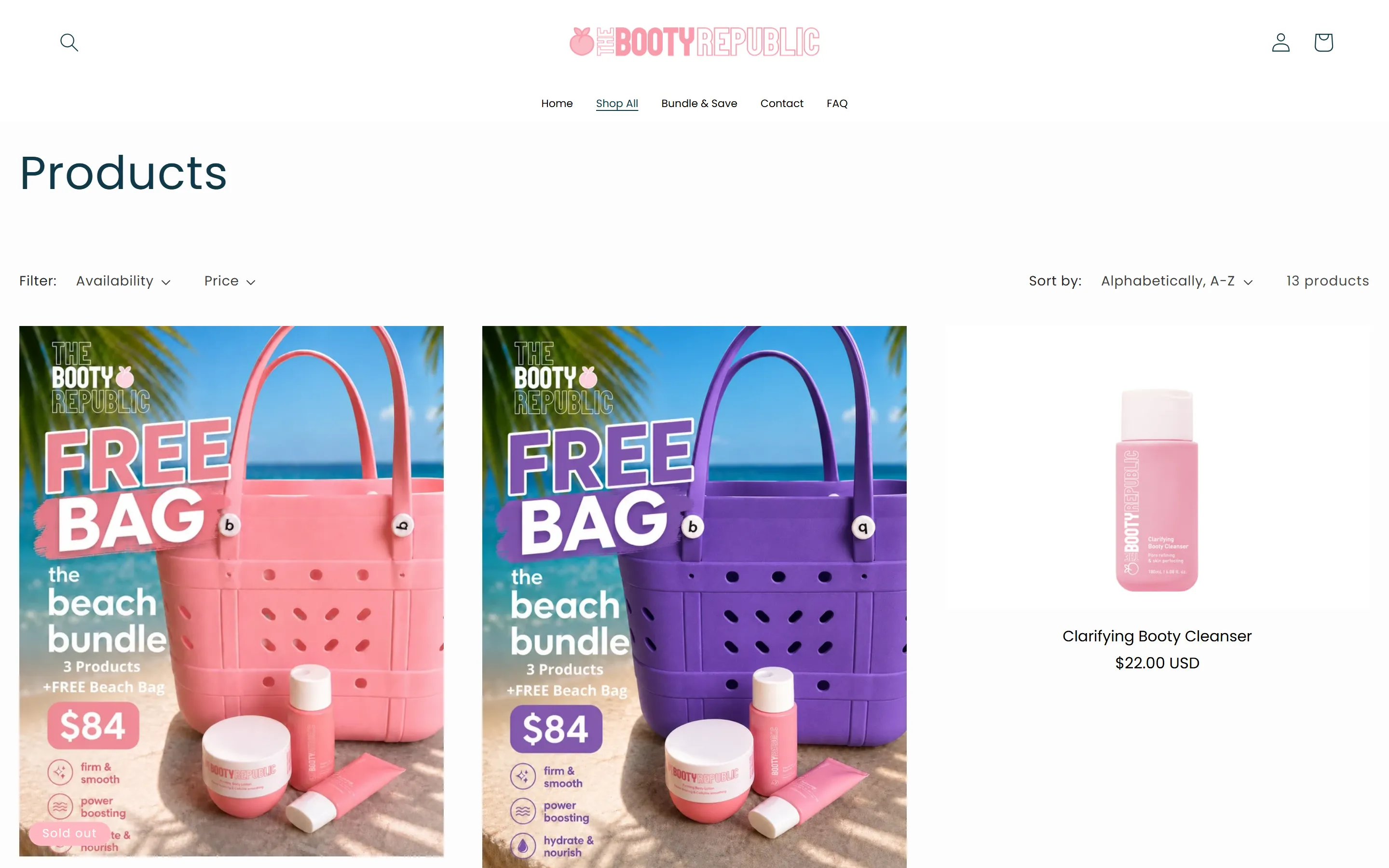The Booty Republic product catalogue