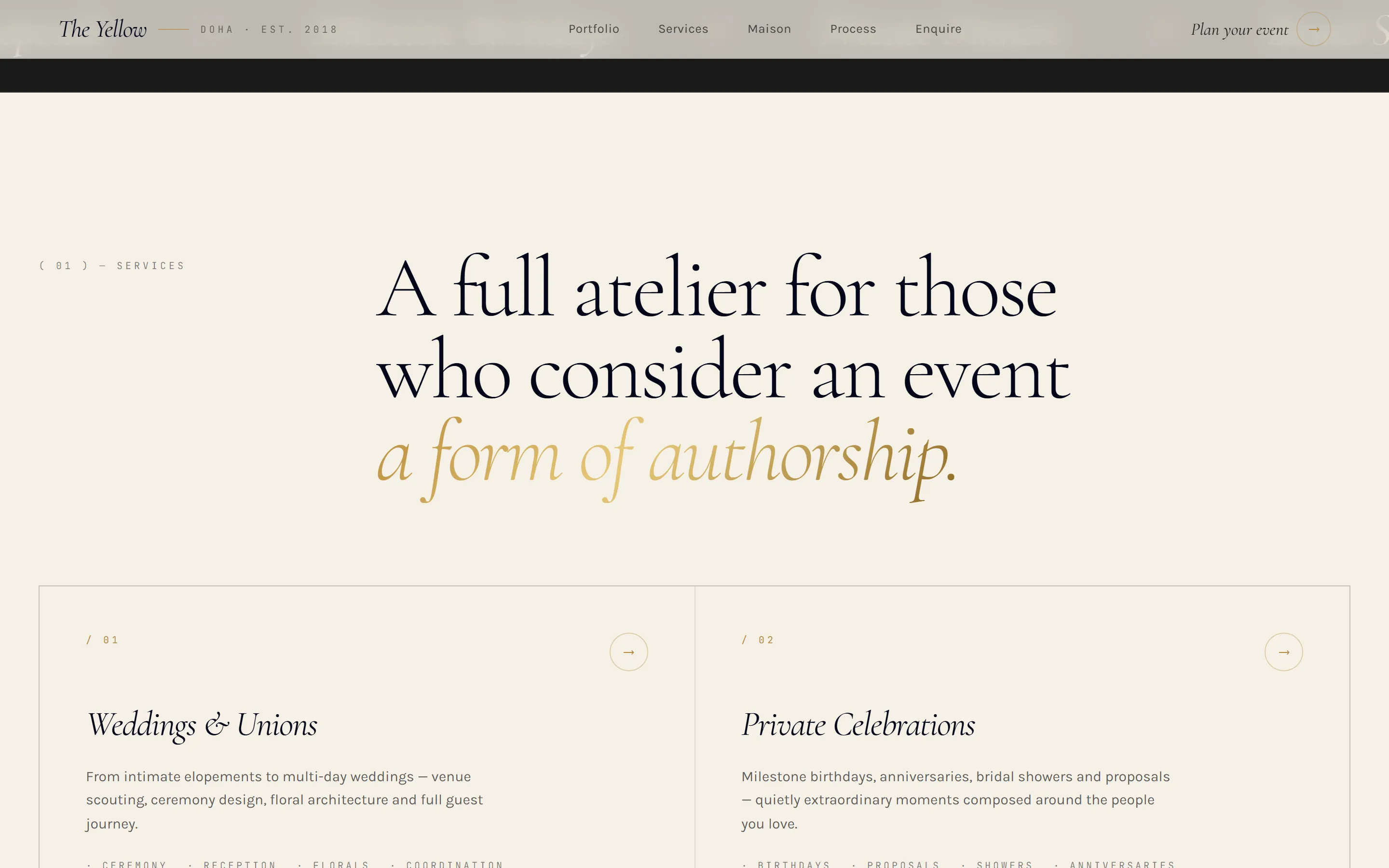 The Yellow Events service chapters